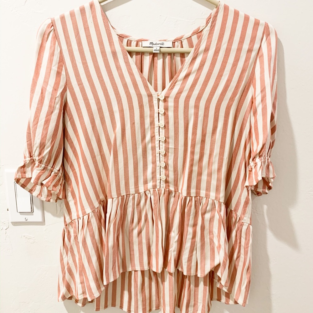 Madewell red and white striped tunic